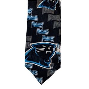 Carolina Panthers silk tie Black and blue